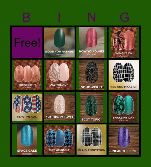 COLOR STREET FALL Bingo Card