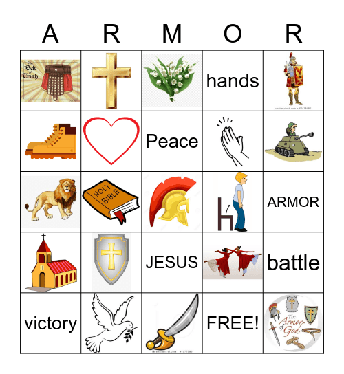 Armor of God Bingo Card