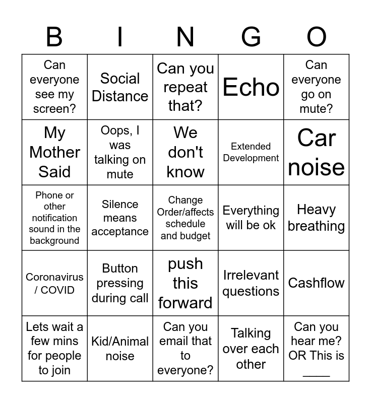 Webex Bingo Webex Bingo Card