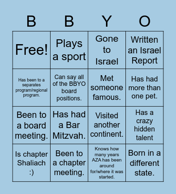 Network Call Bingo Card