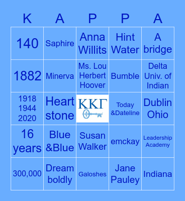KAPPA GAME Bingo Card