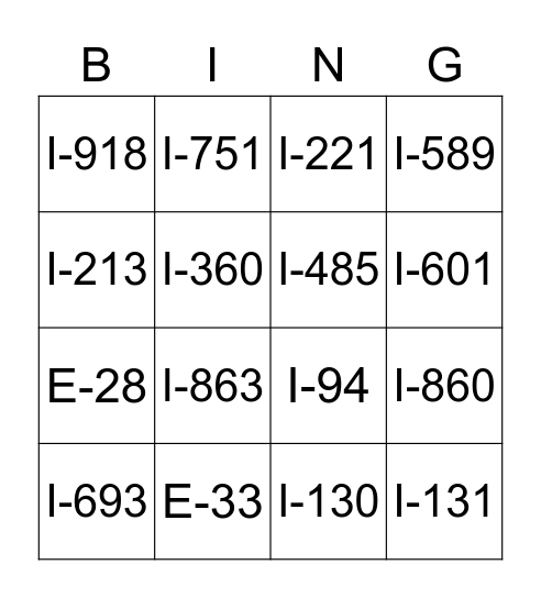 Common Immigration Forms Bingo Card