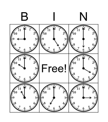Time Bingo Card