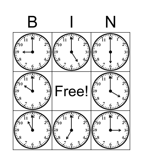 Time Bingo Card