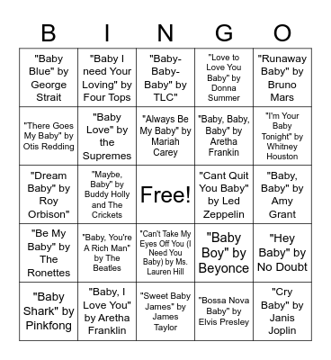 Althof Baby Shower Bingo Card