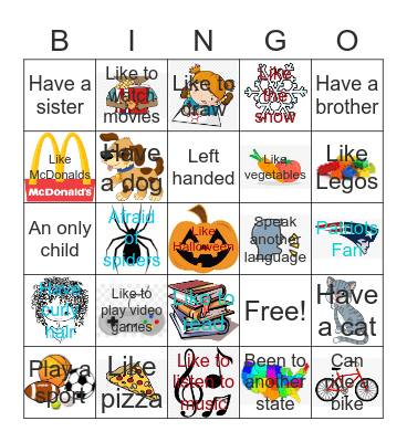 Getting to Know You Bingo Card