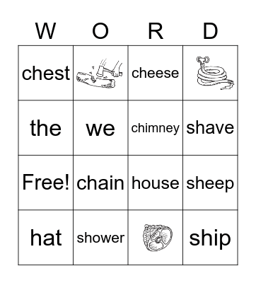 Word Study 21 Bingo Card