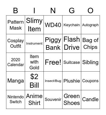 Angry Poptart Bingo Card