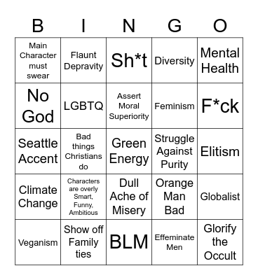 Leftist Podcast Bingo Card
