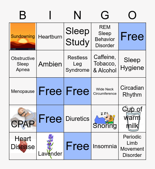 Sleep Disorders Bingo Card