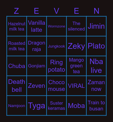 ZEVEN BTS Bingo Card