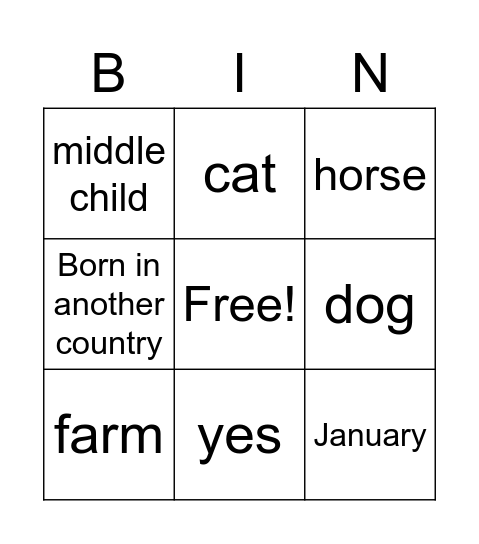 Get to Know You Bingo Card