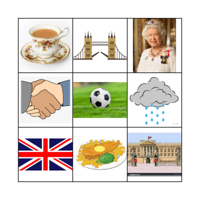 England Bingo Card