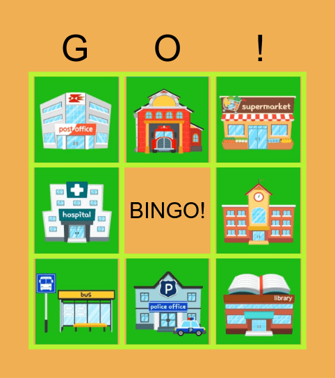 Places in my city Bingo Card