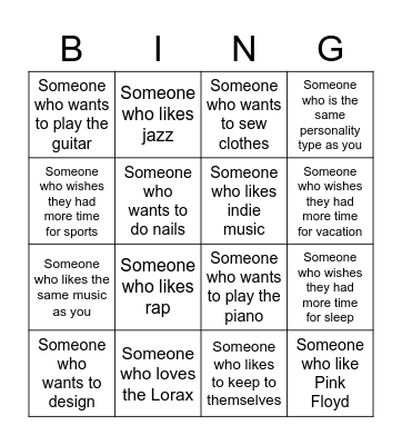 5th Hour Get To Know You Bingo Card