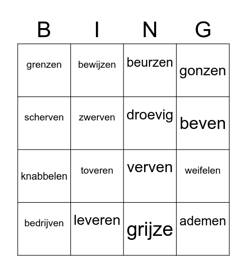 Gr 6 bingo blok 1 Bingo Card
