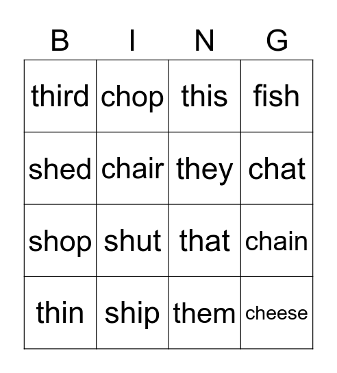 School Supplies Bingo Card