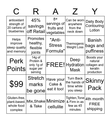 It Works! Bingo Card