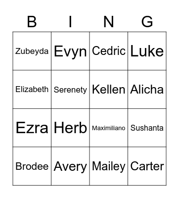 STAR BINGO Card