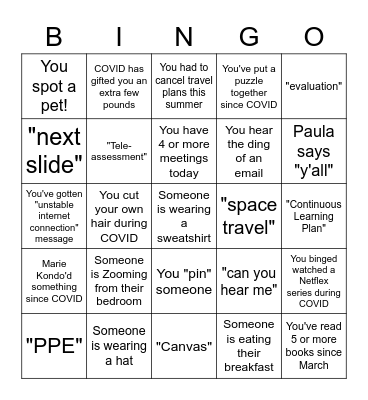 It's Time for Bingo! Bingo Card