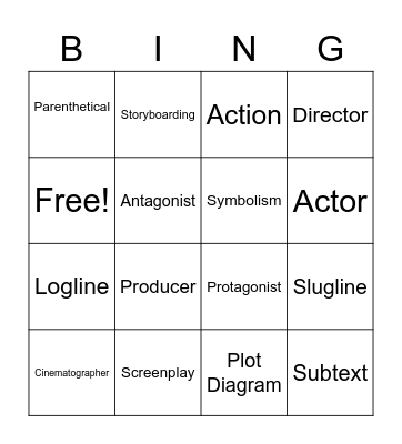 Pre-Production Bingo Card