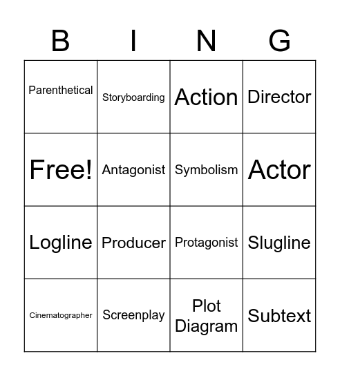 Pre-Production Bingo Card