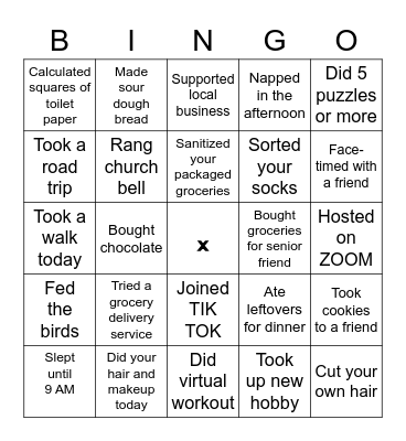 Covid-19 Bingo Card