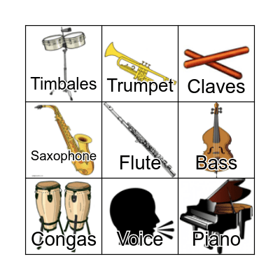 Latin Instruments Bingo Card
