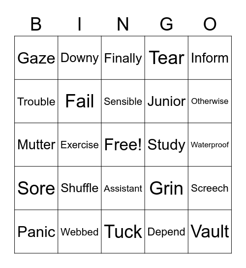 G3 Review Bingo Card