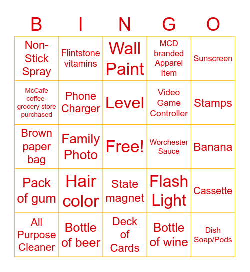 McFamily Reunion BINGO Scavenger Hunt! Bingo Card