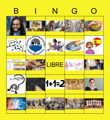 Clases de la escuela Bingo Card