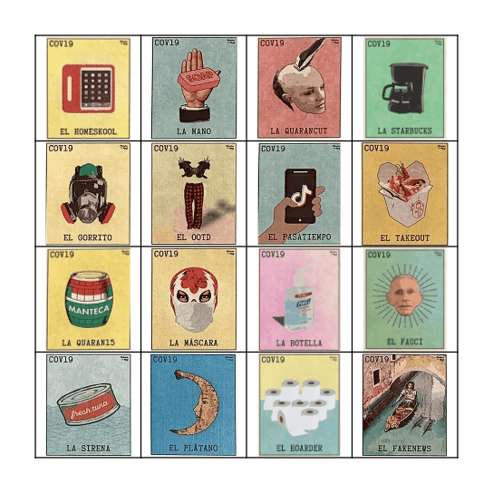 Pandemic Loteria Bingo Card