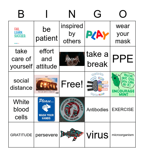 Health & Growth Mindset Bingo Card
