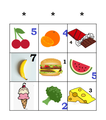 FOOD BINGO! Bingo Card