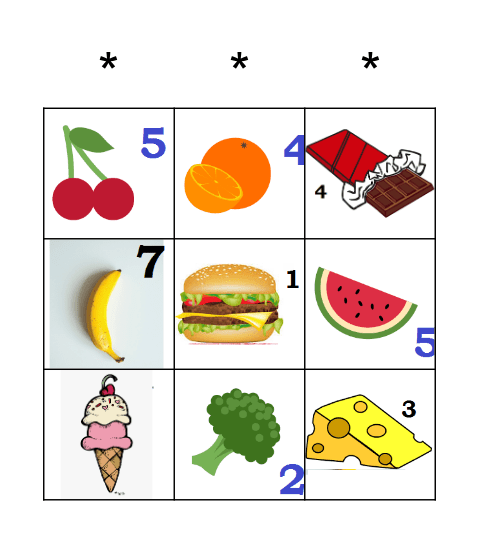 FOOD BINGO! Bingo Card