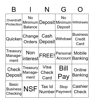 Business Accounts & You Bingo Card