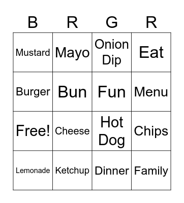 The Great Family Cookout Bingo Card