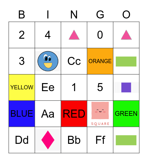 Kindergarten - WEEK 2 Bingo Card
