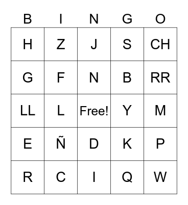 Alphabet Bingo Card
