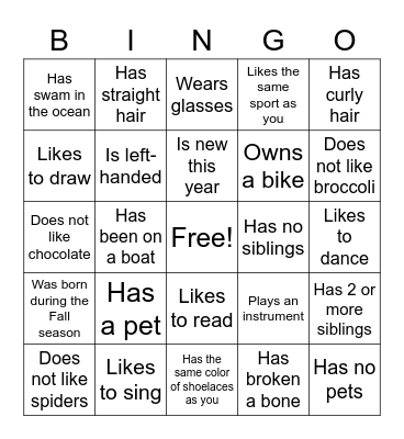Find Someone Who... Bingo Card