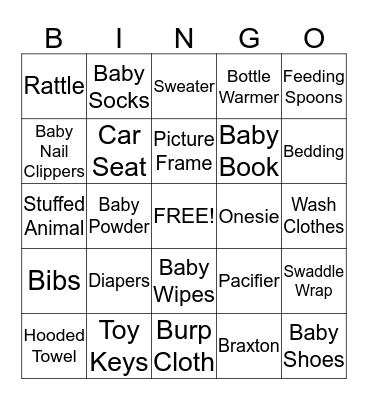 BABY BINGO Card