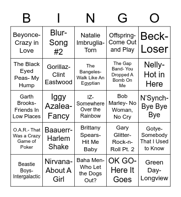 Total-Quiz.com Presents Radio Bingo: B I N G O Bingo Card