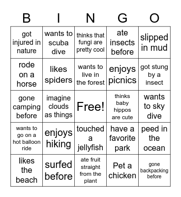 Find someone who... Bingo Card