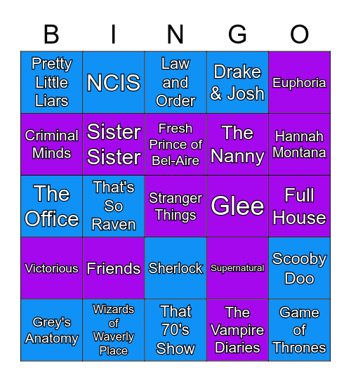 Theme Songs Bingo Card