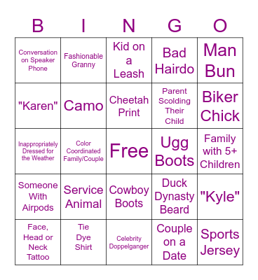 Hailey's Bachelorette Party Bingo Card