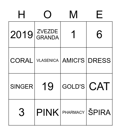 Housewarming Trivia Bingo Card