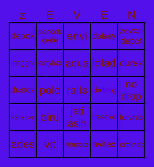 GOD ZEVEN Bingo Card
