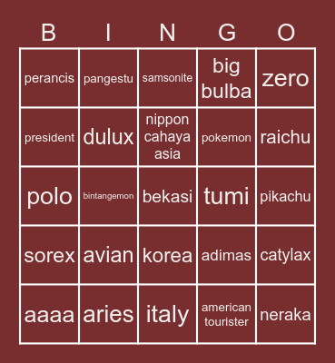 Luka Bingo Card