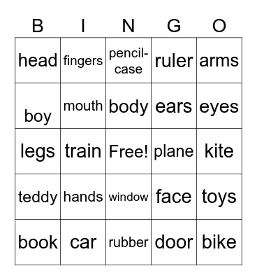 Revision Bingo Card