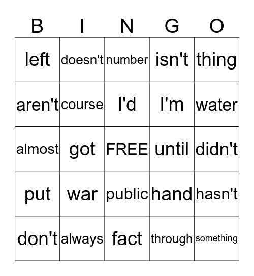 Third 1 Bingo Card